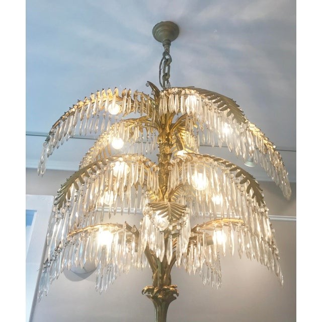 Vintage bakalowitz palm tree chandelier from hoffmann