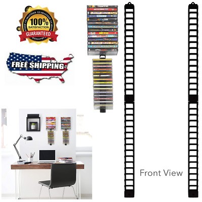 Wall mount cd organizer rack dvd holder media storage disk