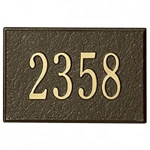 Whitehall mailbox number plaque only bronze
