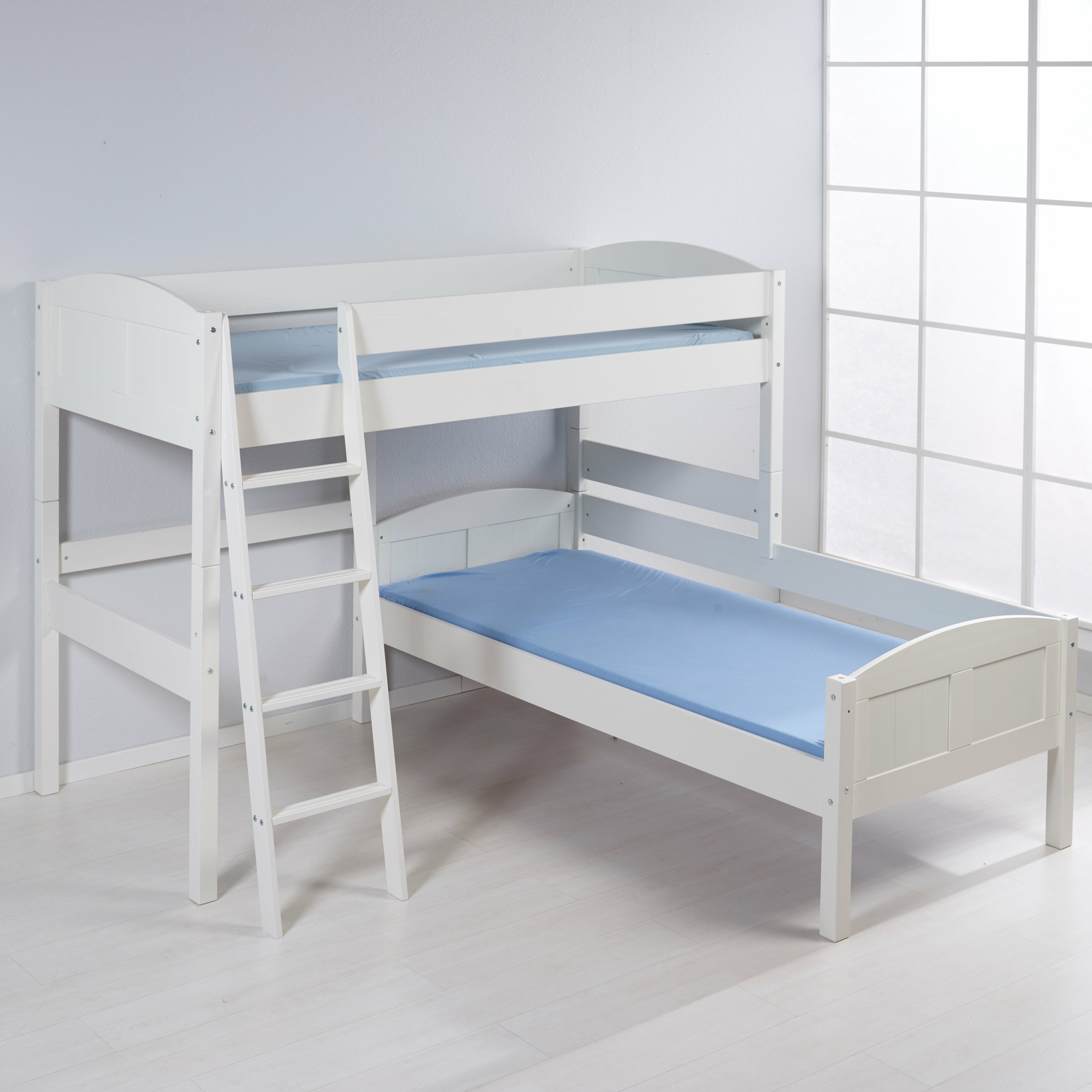 Wrigglebox ida european single l shaped bunk bed with