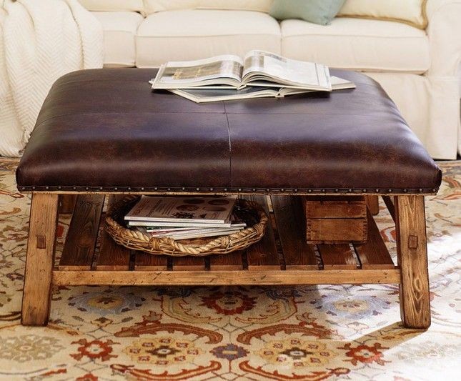 15 dark brown leather ottoman coffee table inspiration