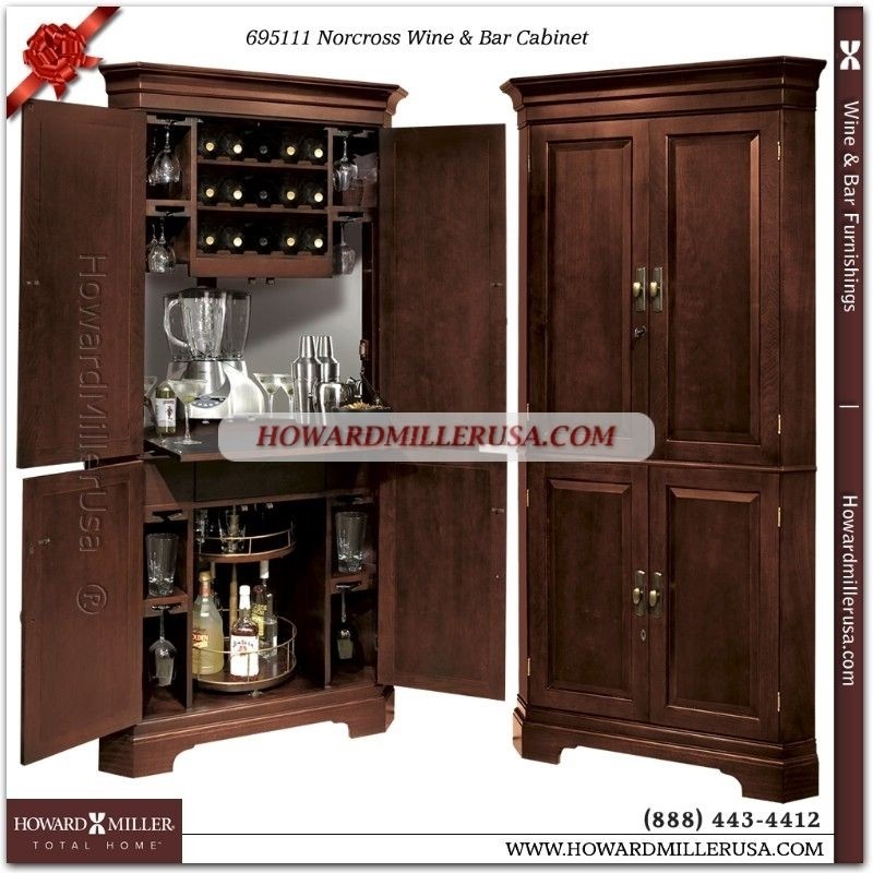 695111 howard miller wine bar corner cabinet in cherry