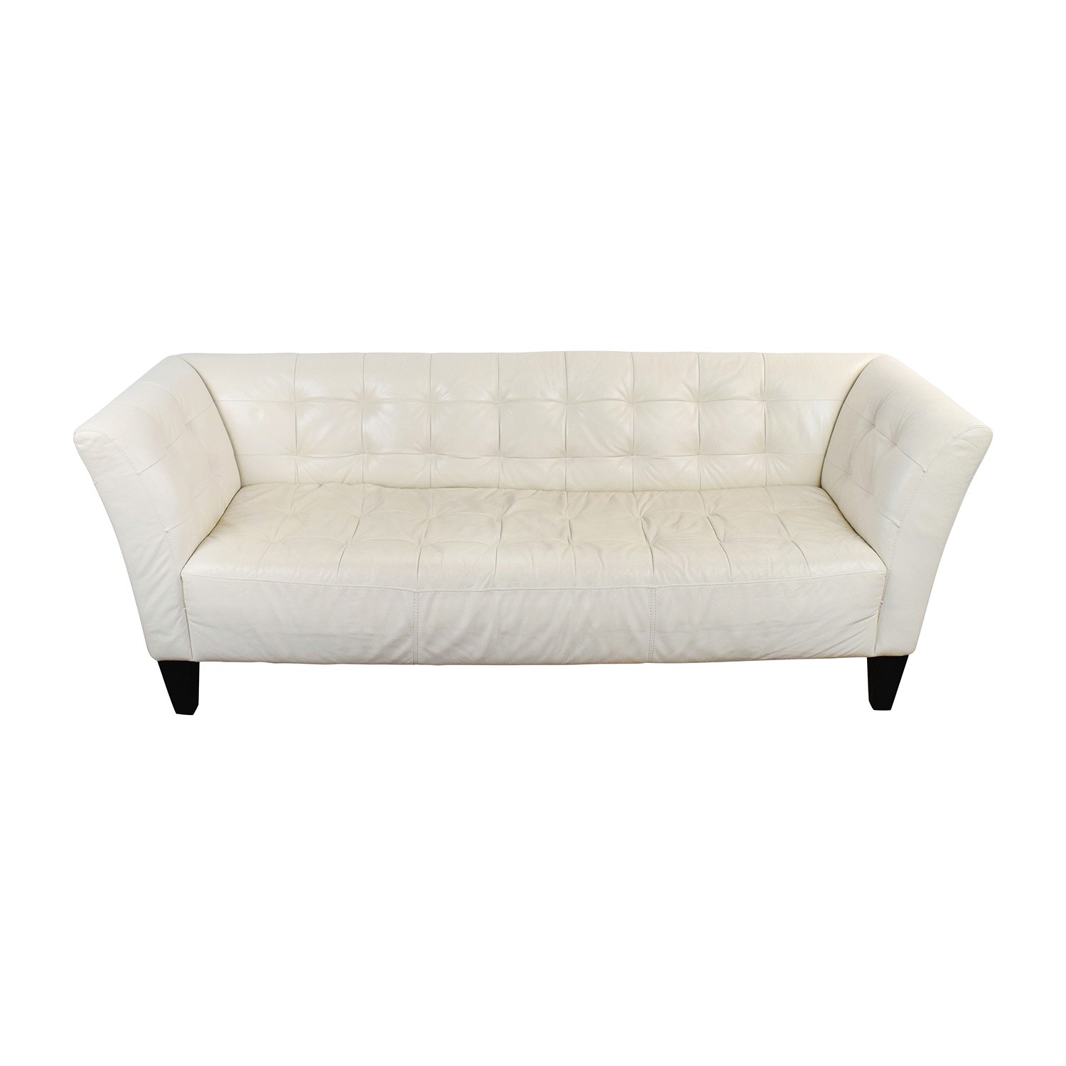86 off macys macys modern white leather tufted sofa 3