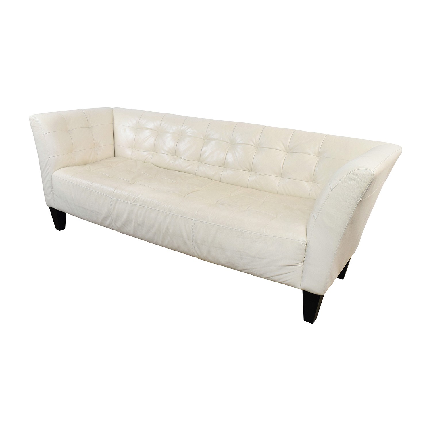 86 off macys macys modern white leather tufted sofa