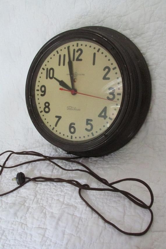 Antique clock general electric telechron wall clock sale