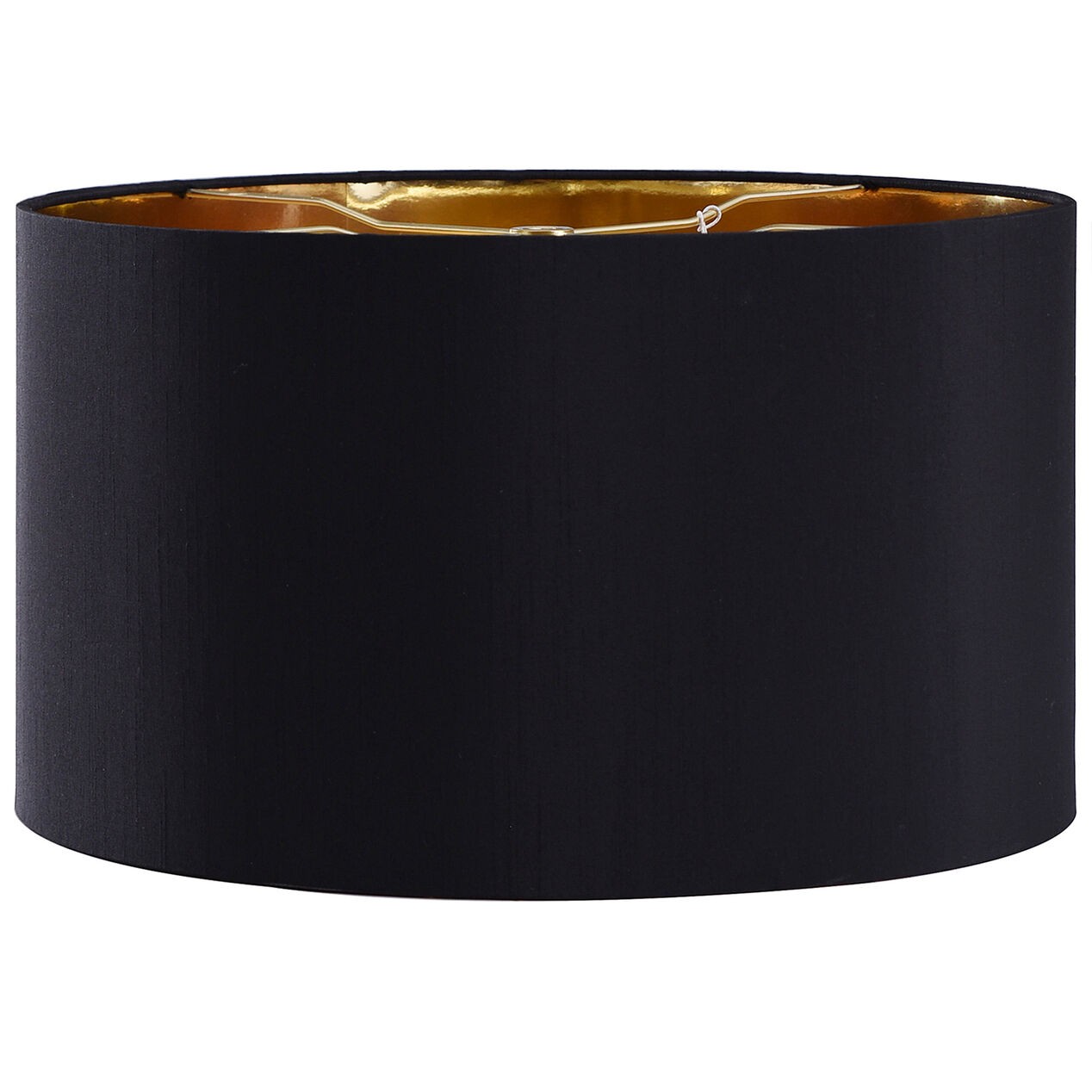 Black drum lampshade with gold liner 16 x 16 x