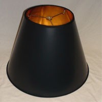 Black parchment empire lampshade with gold foil lining