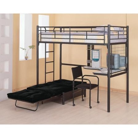 Bunks twin loft bunk bed with futon chair desk
