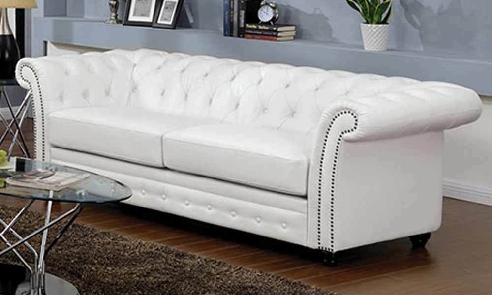 Camden elegant living room sofa white bonded leather