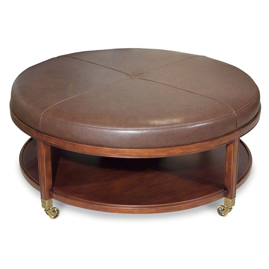 Chase cocktail ottoman round luxe home company