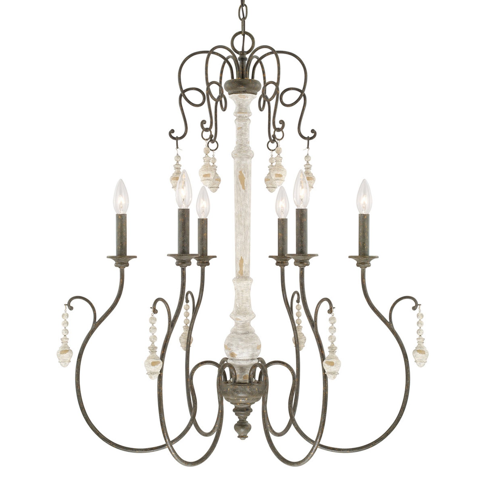 Classic french country chandelier small shades of light
