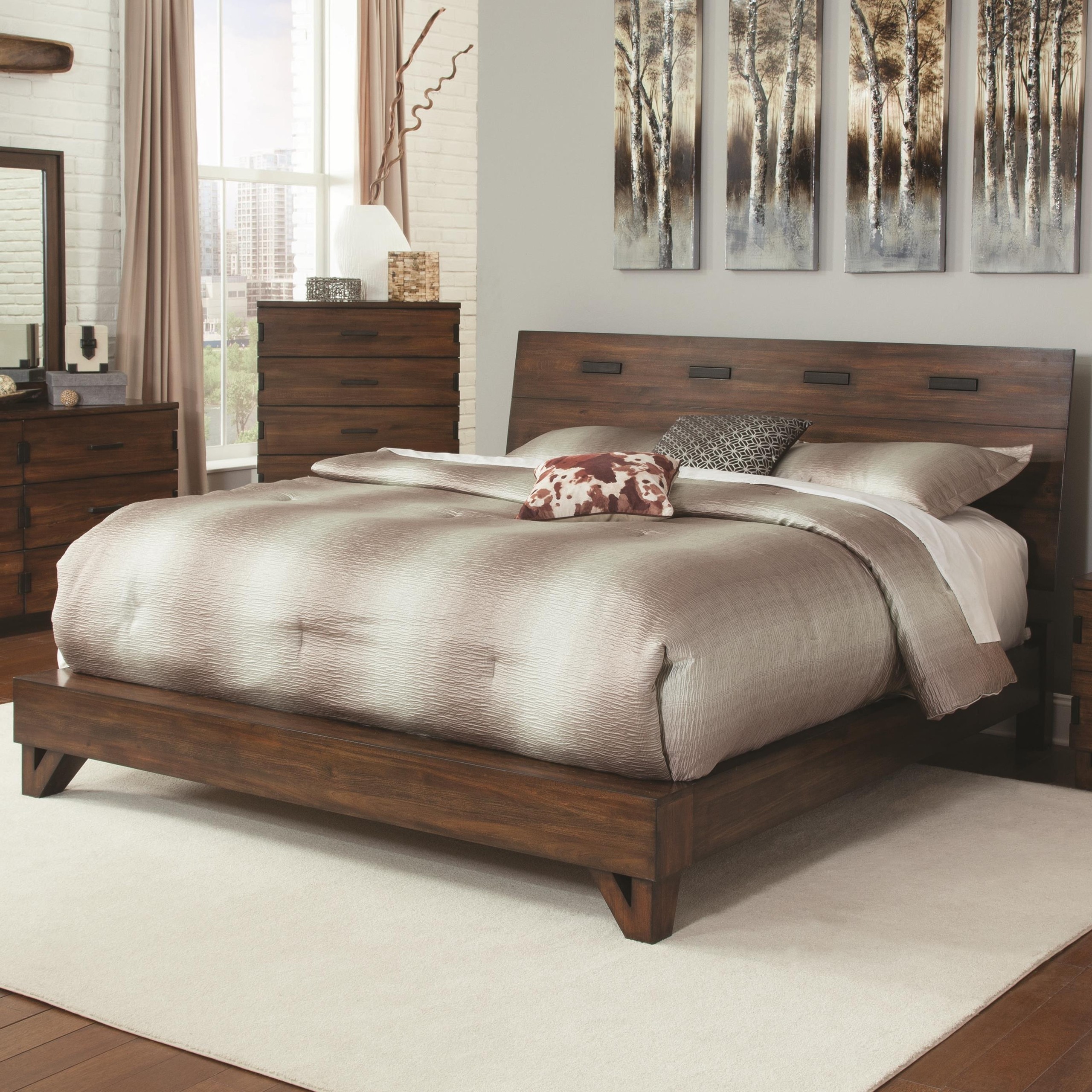 Coaster yorkshire rustic queen bed with contemporary
