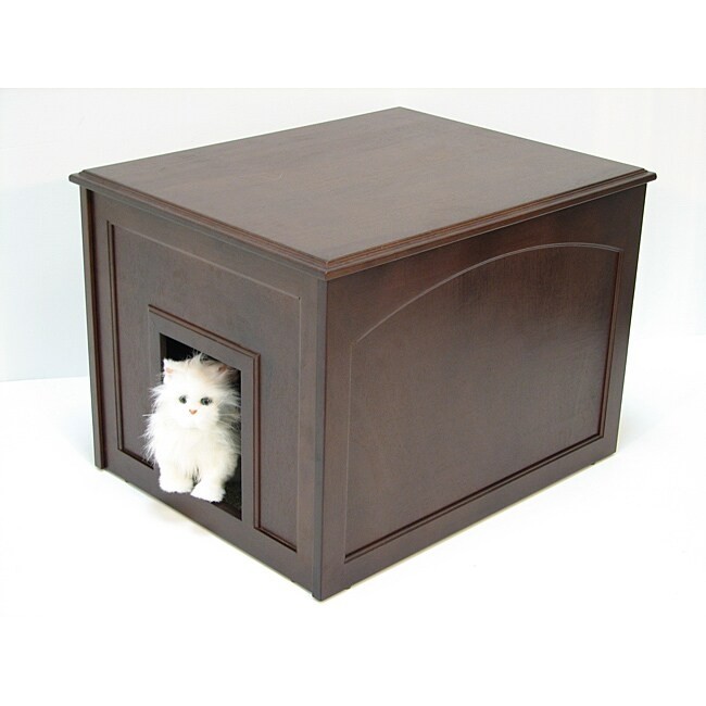 Crown pet cat litter box cabinet cocoa wooden dog kennel