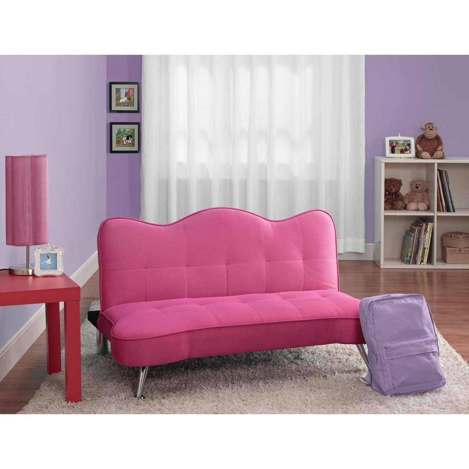 Dhp rose junior microfiber sofa futon lounger pink