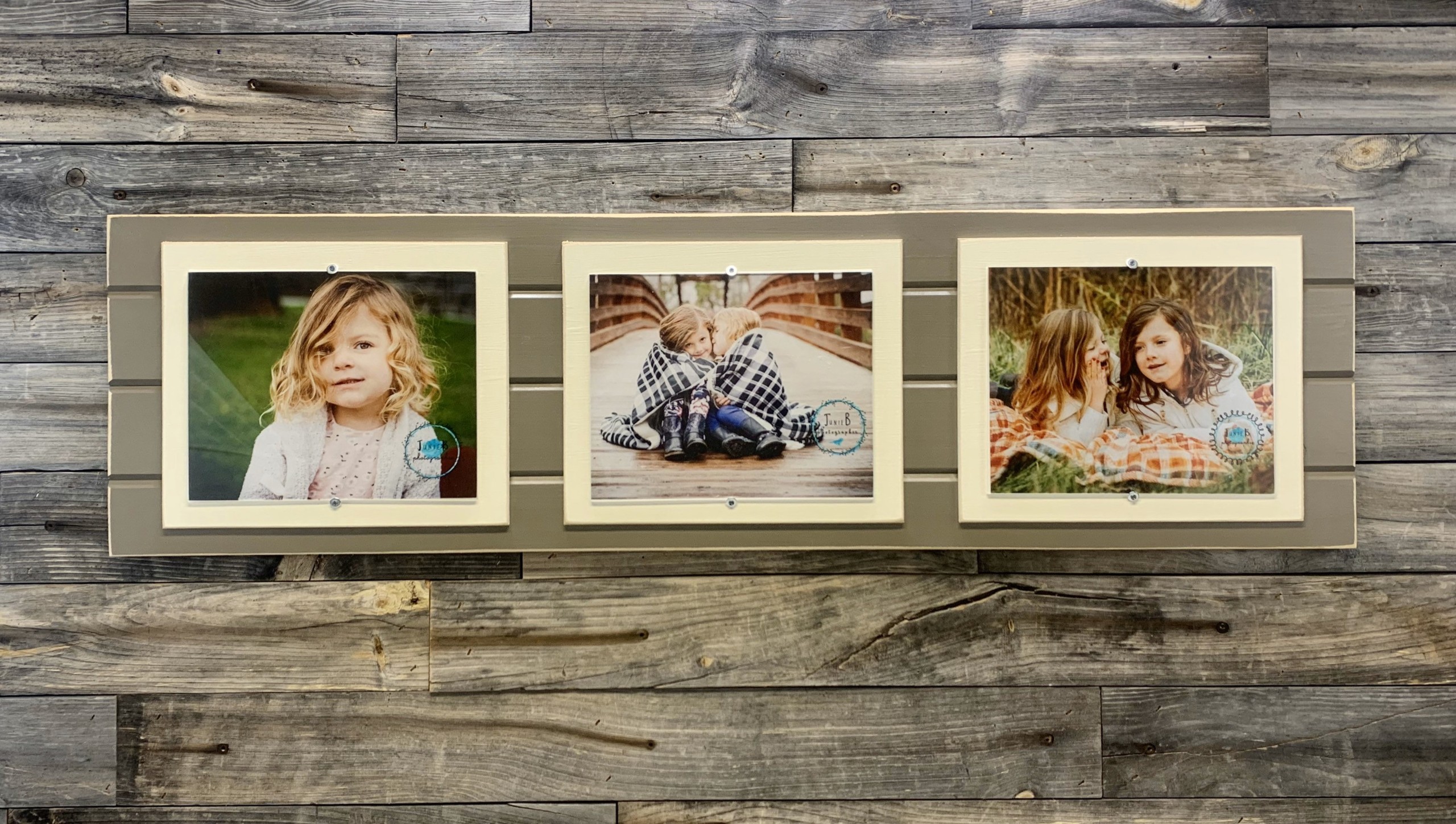 Distressed wood picture frame triple 8x10 etsy 3