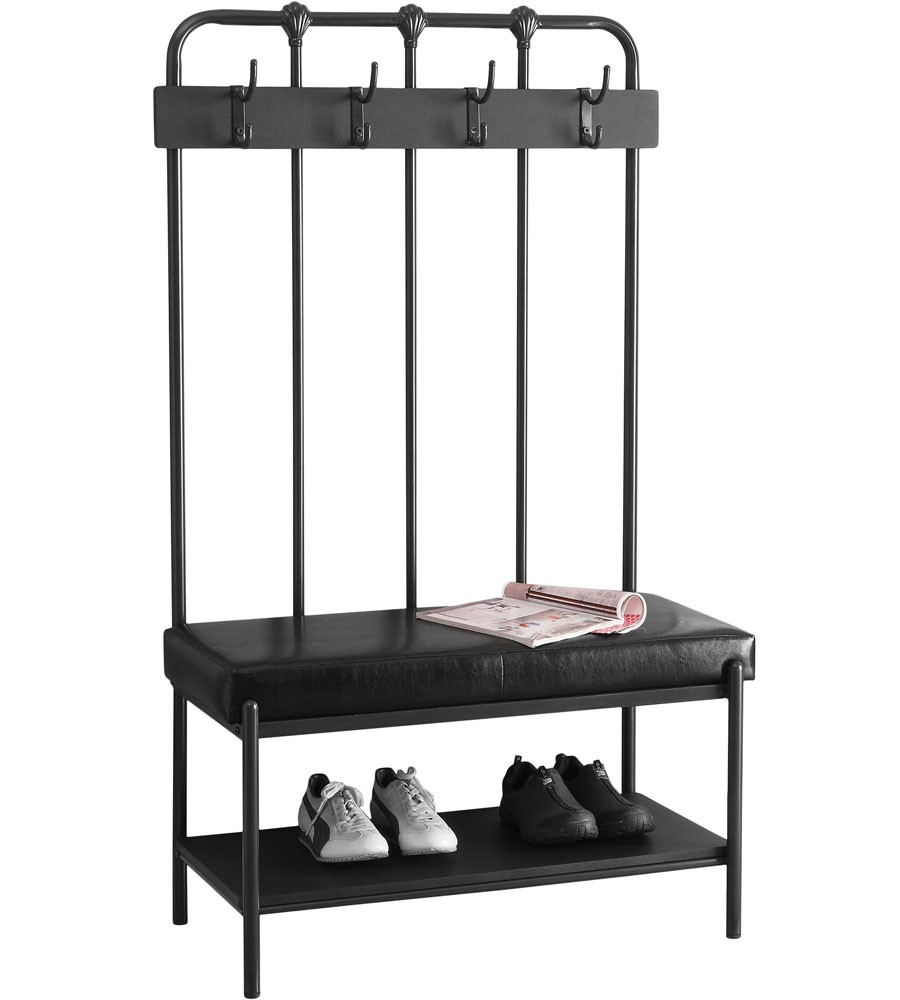 Hallway bench with coat rack in storage benches 4