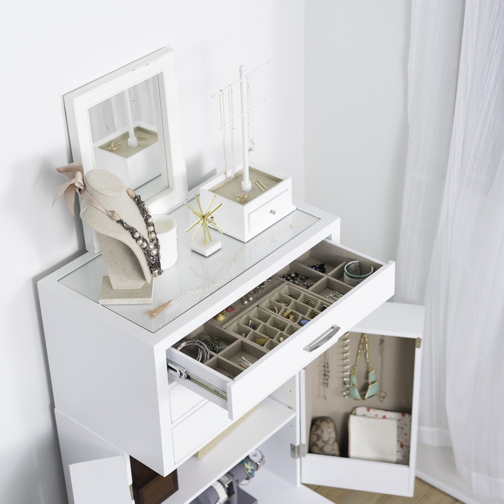 Harris multi functional jewelry storage cabinet white