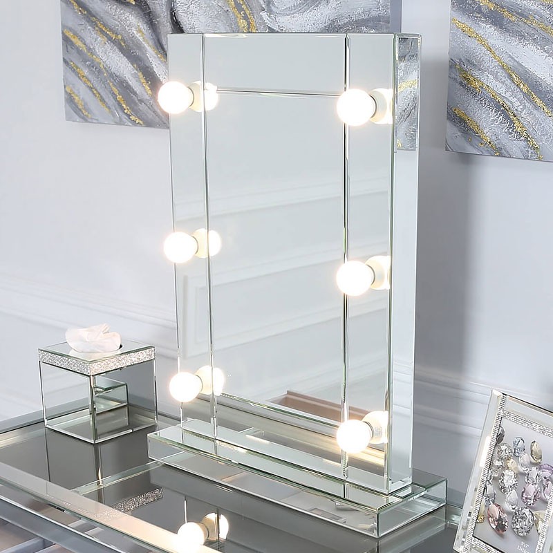 Hollywood dressing table vanity mirror with 6 dimmable led 1