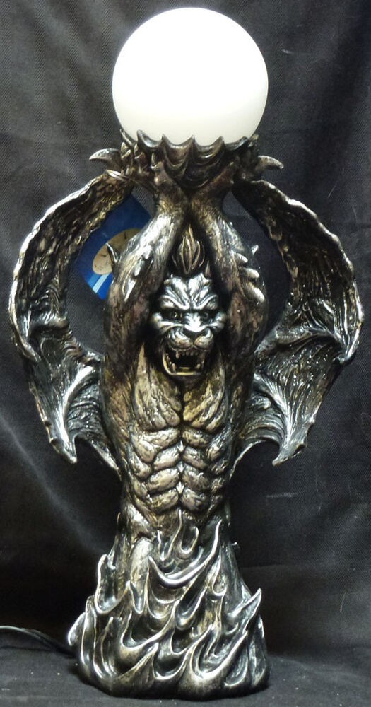 Illuminatus gargoyle ball lamp statue h17 9 ebay 1