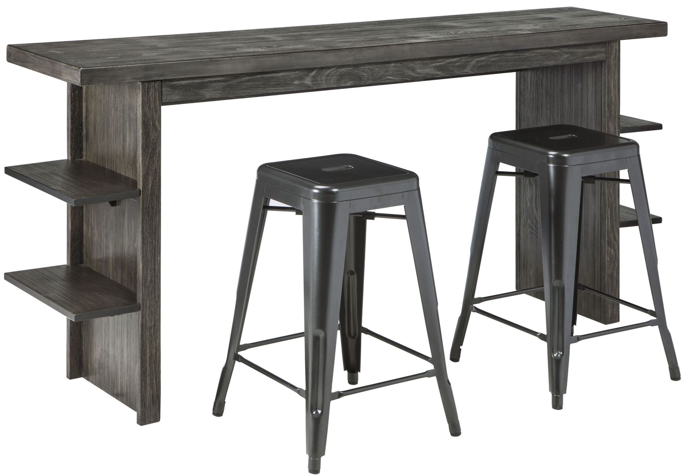 Lamoille dark gray long counter height dining table from