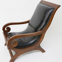 Mahogany and leather plantation arm chair mahogany and 2