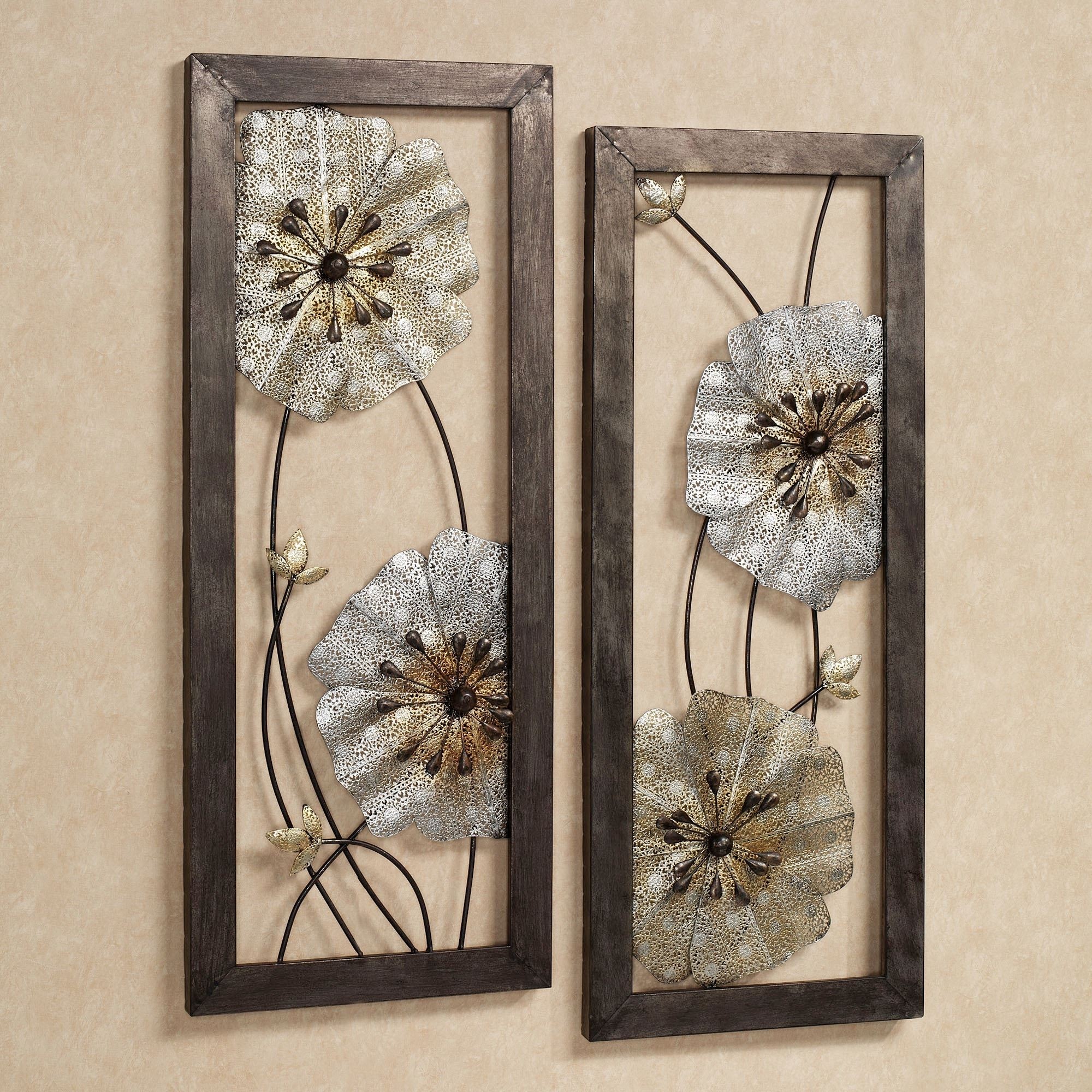 Malacia openwork floral metal wall art set 1