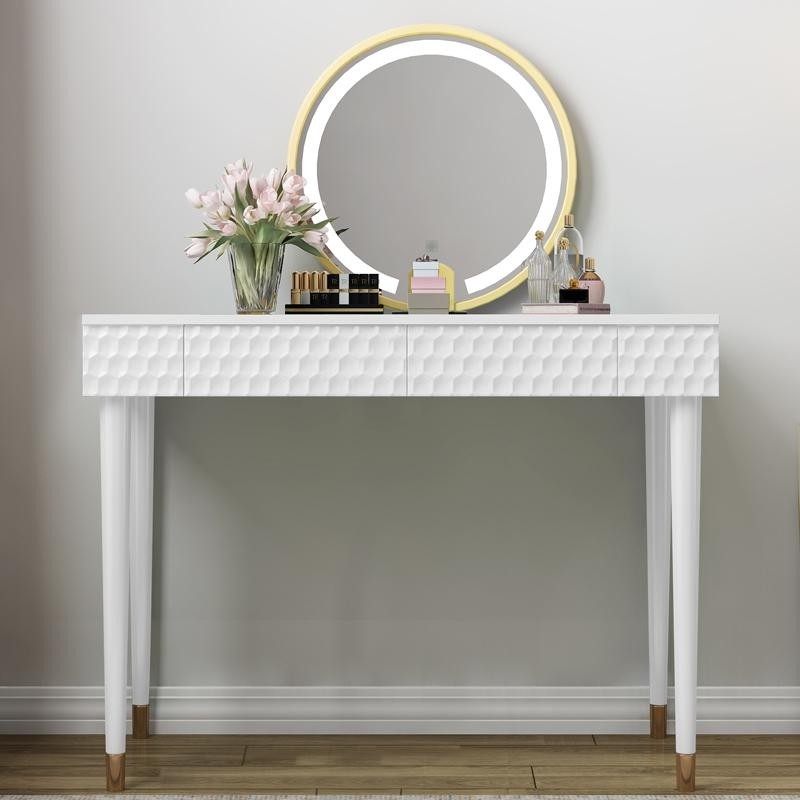 Modern 3 piece vanity set with mirror dressing table with