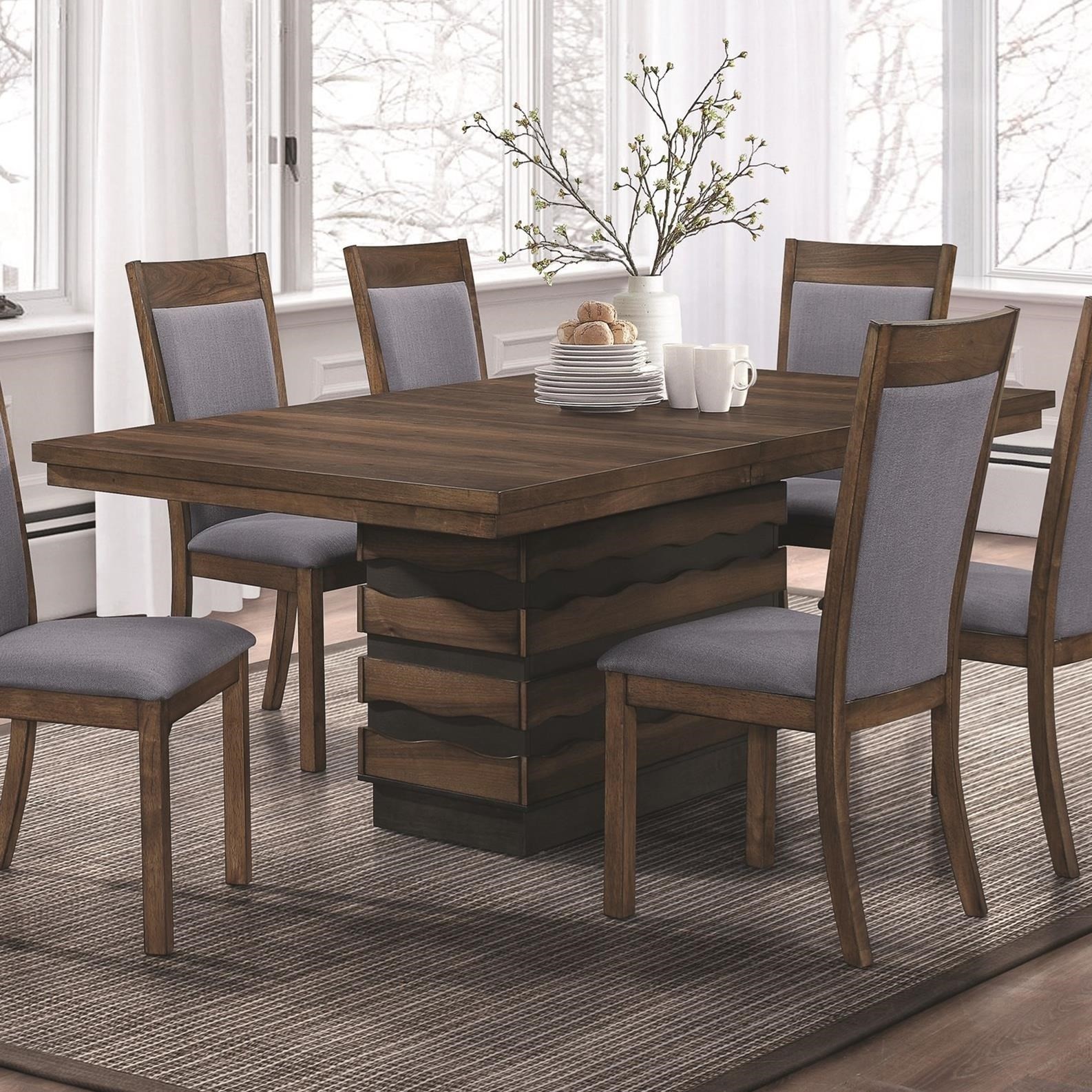 Octavia dining table with hidden storage in base quality
