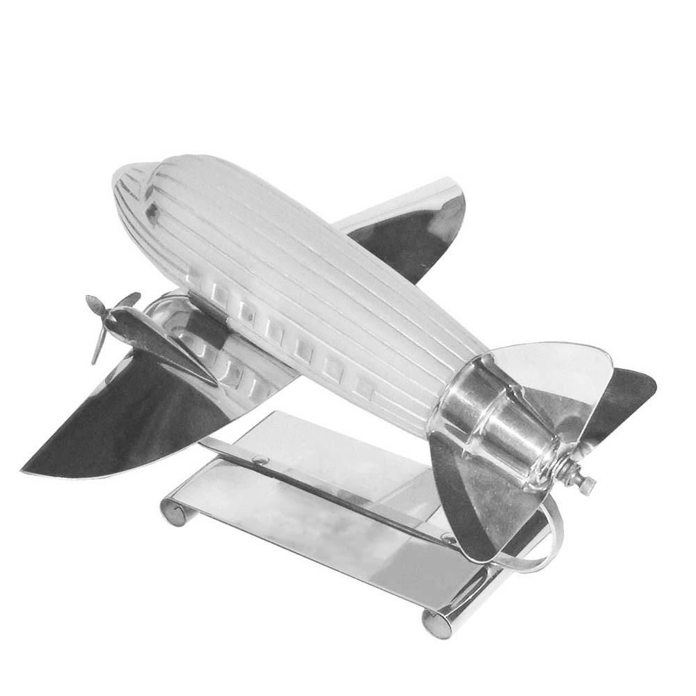 Original art deco chrome airplane lamp w frosted glass