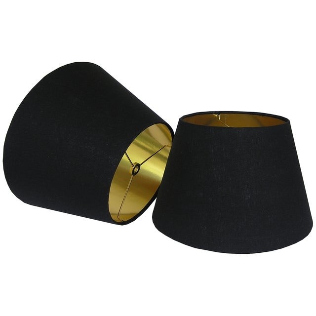 Pair of black linen shades with gold lining chairish