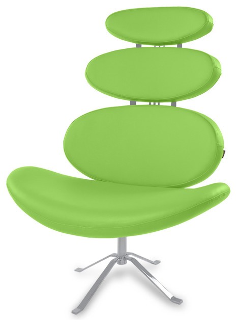 Pebble swivel occasional chair lime green contemporary