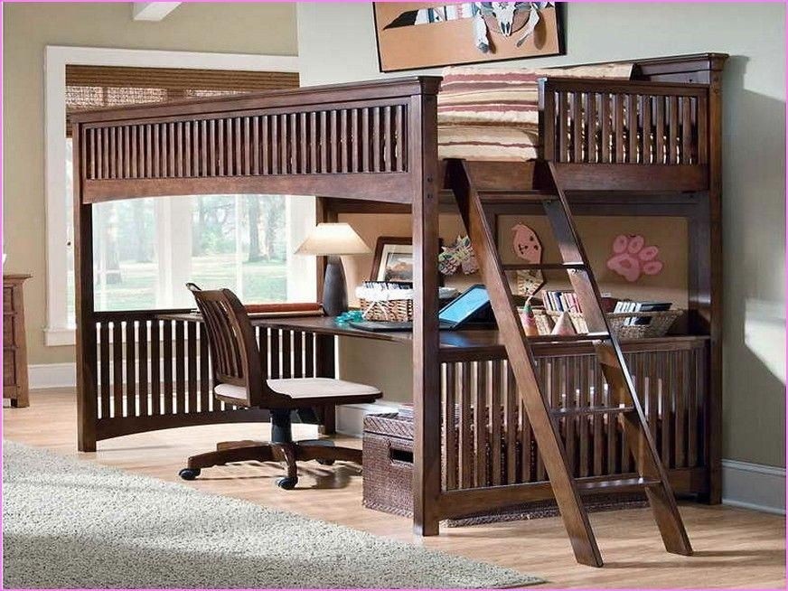 Queen bunk bed with desk underneath with images