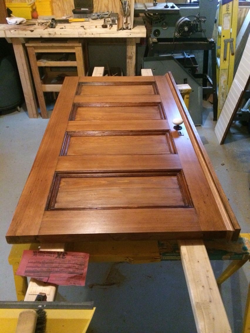 Queen sized headboard from an old 5 panel craftsman style