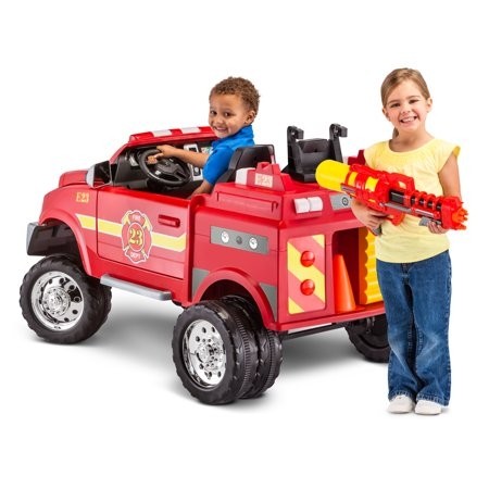 Ram 3500 fire truck ride on toy car by kid