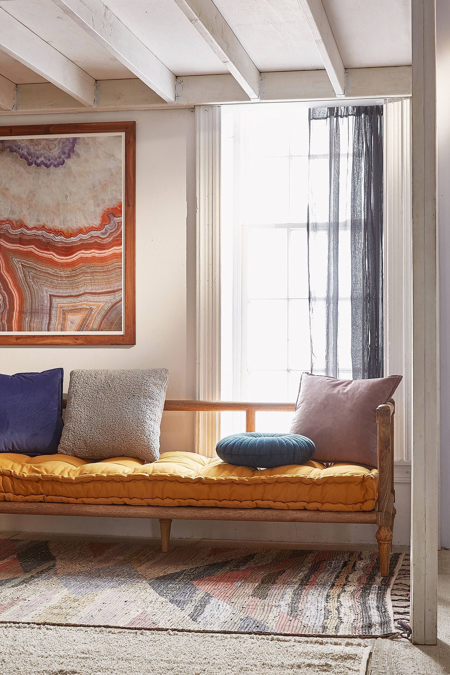 Rohini velvet daybed cushion platform daybed wooden