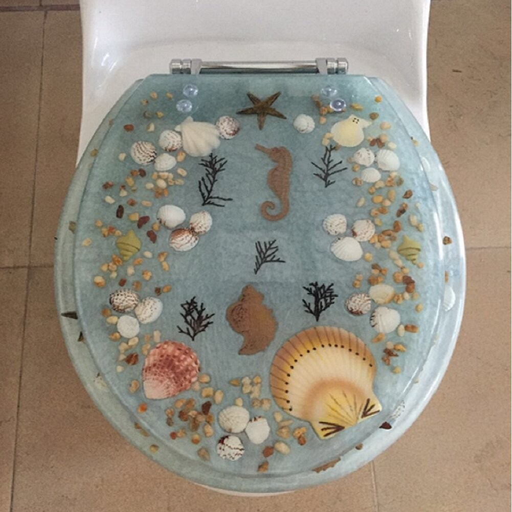 Sea treasure deccortive elongated toilet seat wayfair