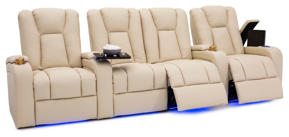 Seatcraft serenity leather home theater seating power