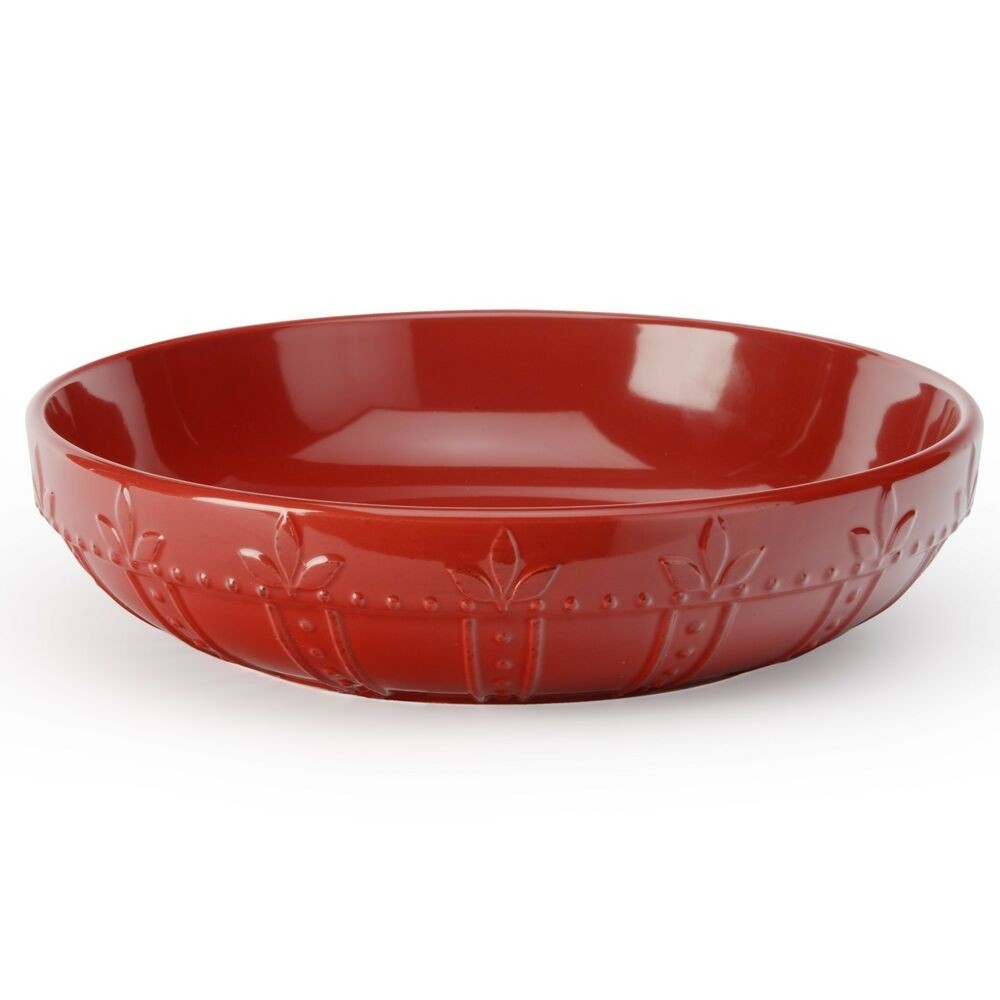 Set of 4 sorrento pasta bowls in ruby red by