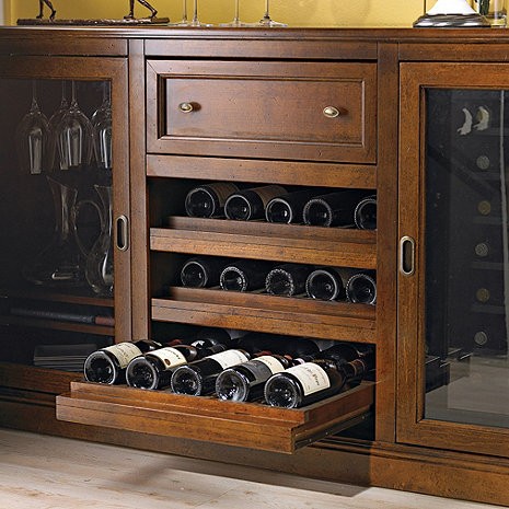 Siena wood wine credenza wine cooler by wine enthusiast