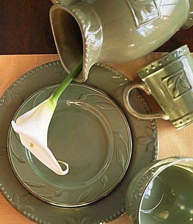 Signature housewares sorrento green dinnerware dillards