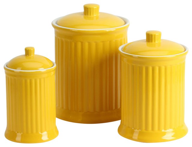 Simsbury 3 piece canisters set contemporary kitchen