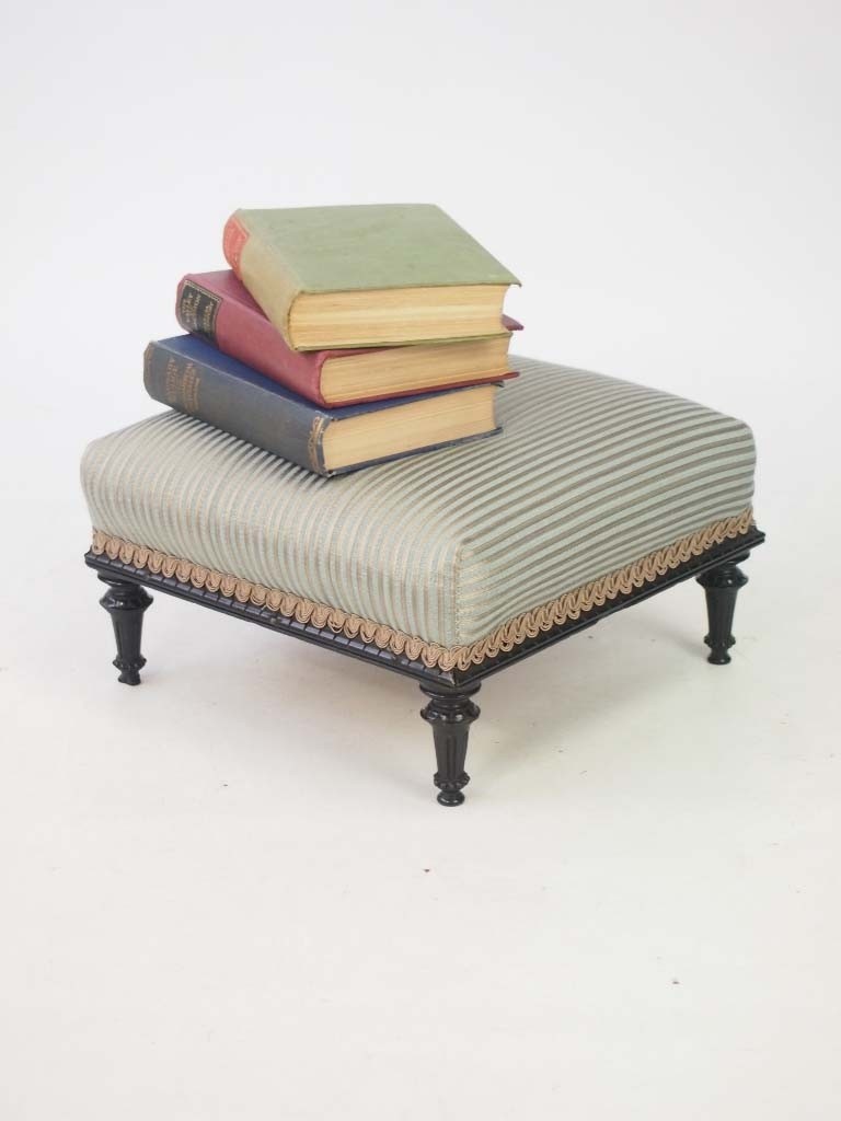 Small antique victorian footstool stamped a blain son