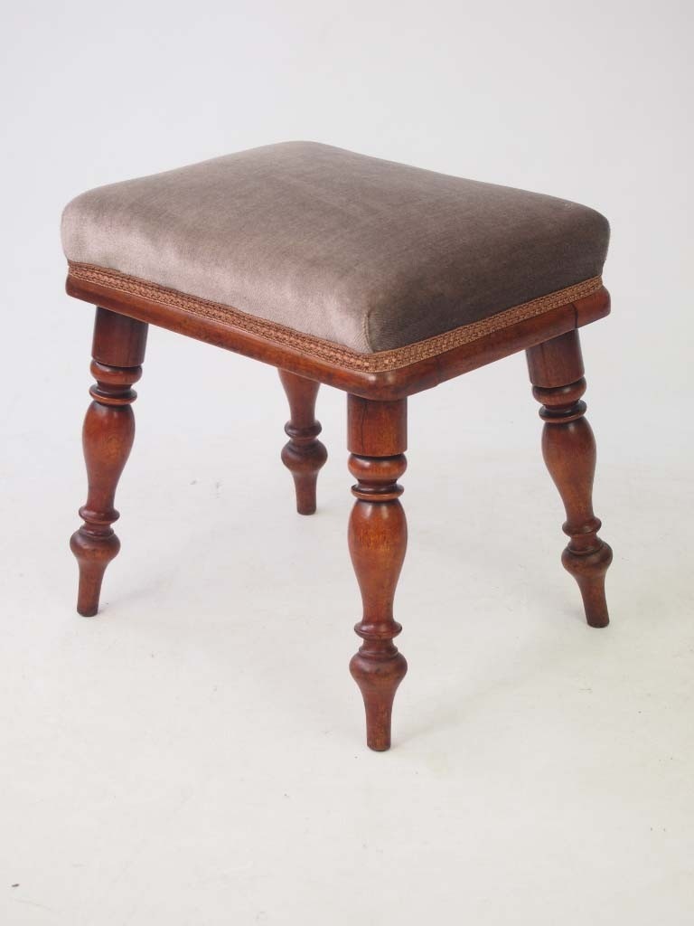 Small antique victorian mahogany footstool 3