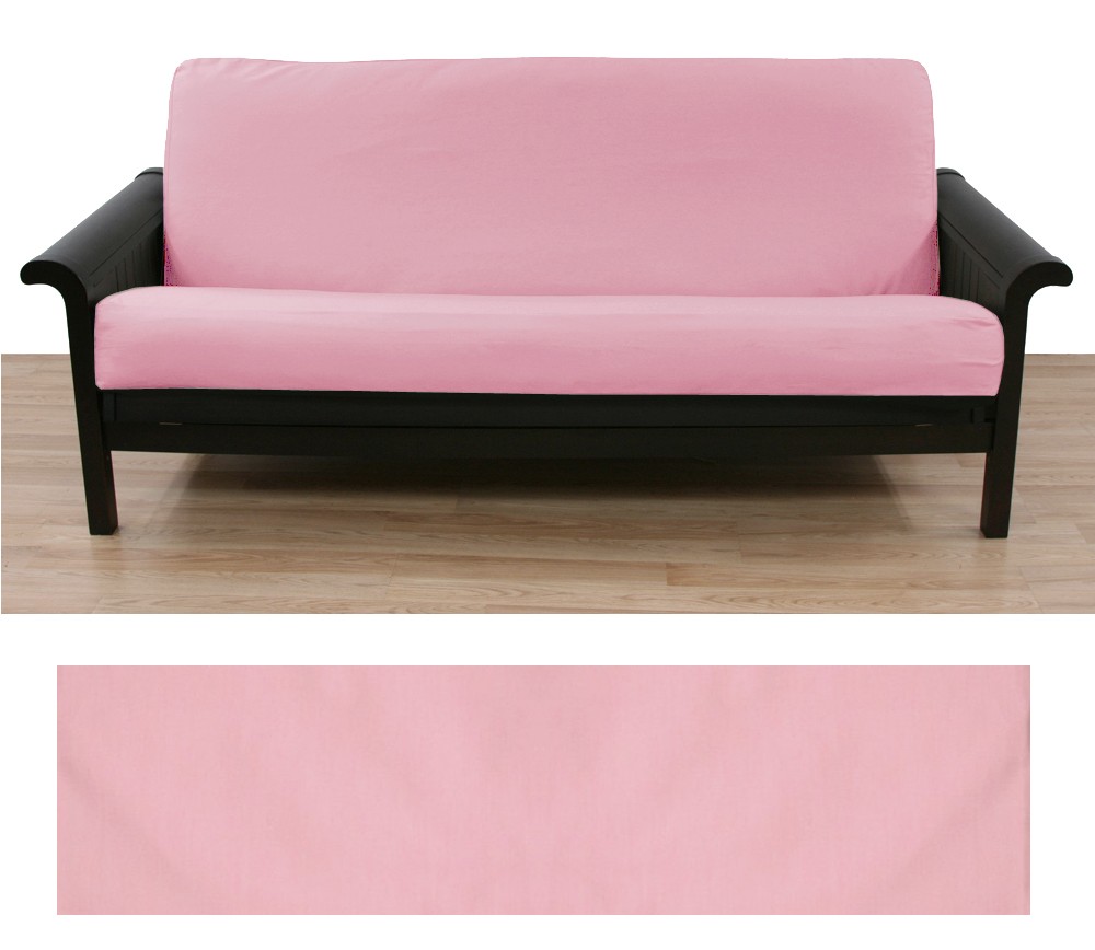Solid light pink futon cover buy from manufacturer and save