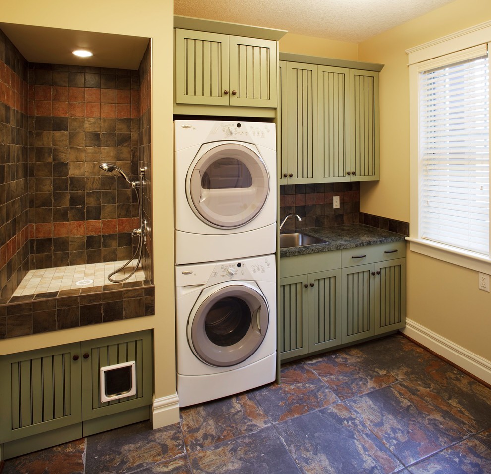 Sumptuous litter box cabinet in laundry room craftsman
