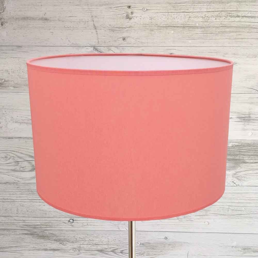 Table lamp shade in coral cotton complete with matching