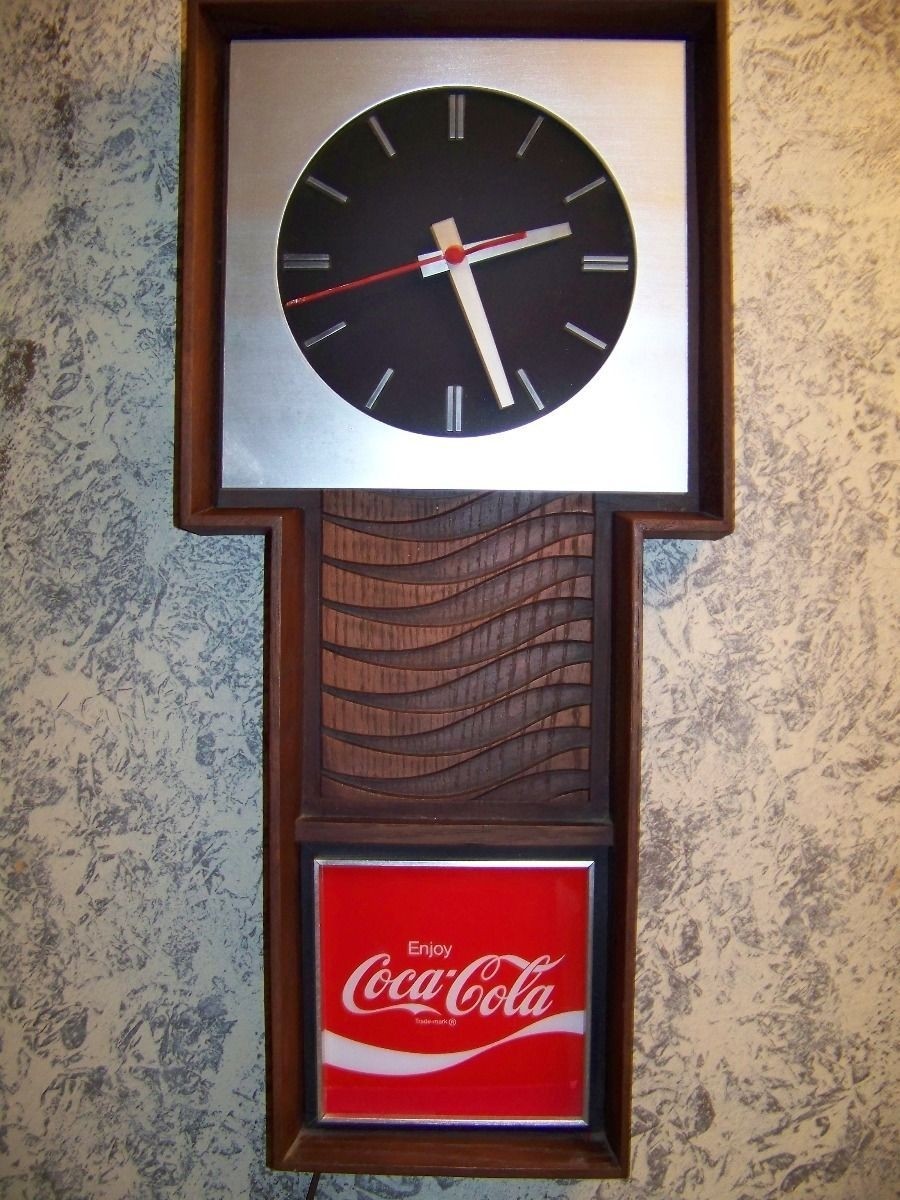 Vintage enjoy coca cola sign large electric wall clock