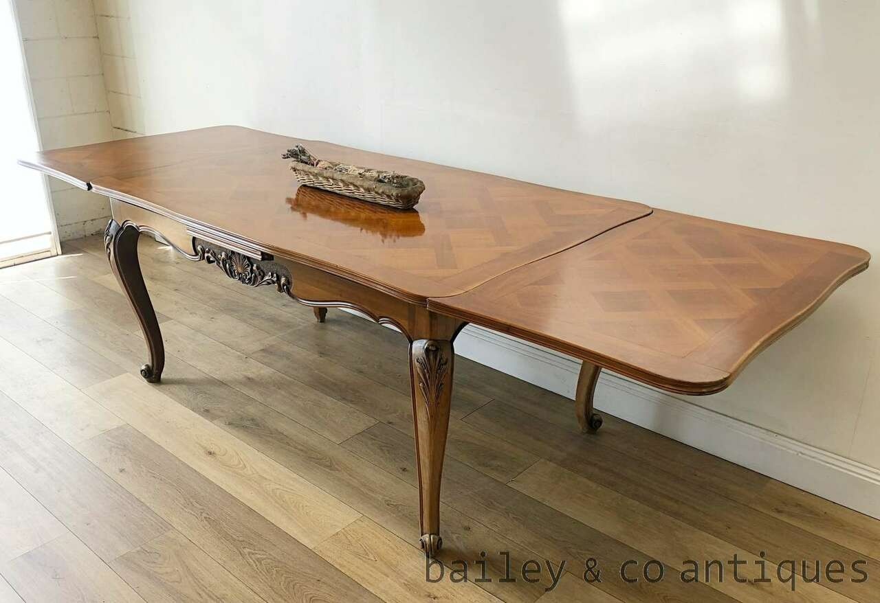 Vintage french large extension dining table louis style