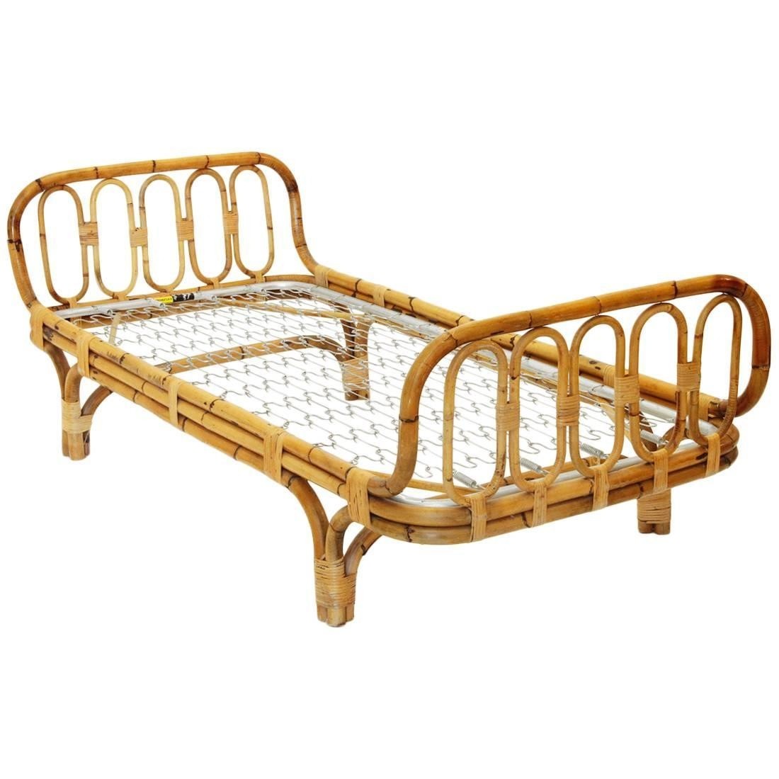 Vintage italian mid century wicker daybed 1960s at 1stdibs