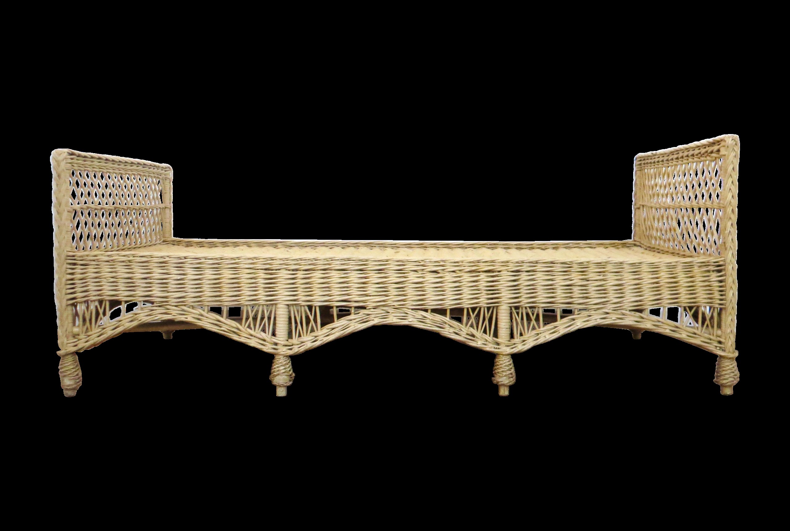 Vintage wicker rattan daybed by bar harbor chairish